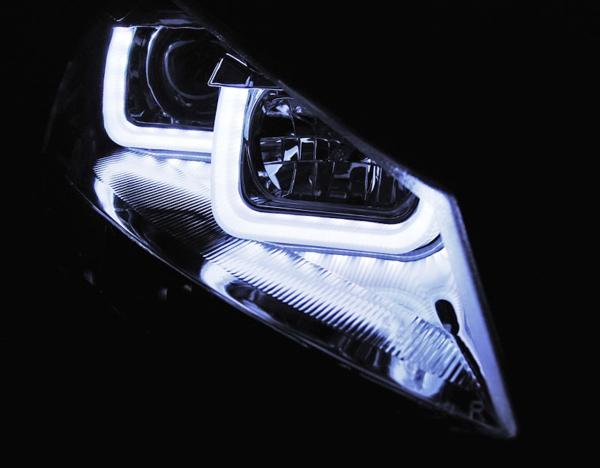 Scheinwerfer U-Tube LED Tagfahrlicht passend für VW Golf 7 Bj. 12-16 Chrom