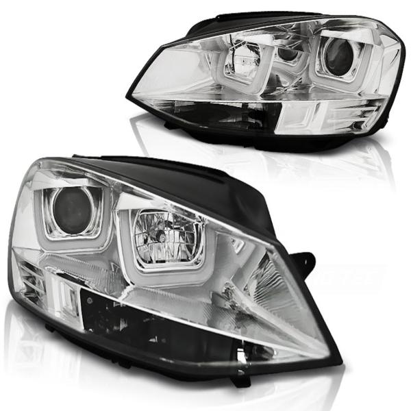 Scheinwerfer U-Tube LED Tagfahrlicht passend für VW Golf 7 Bj. 12-16 Chrom