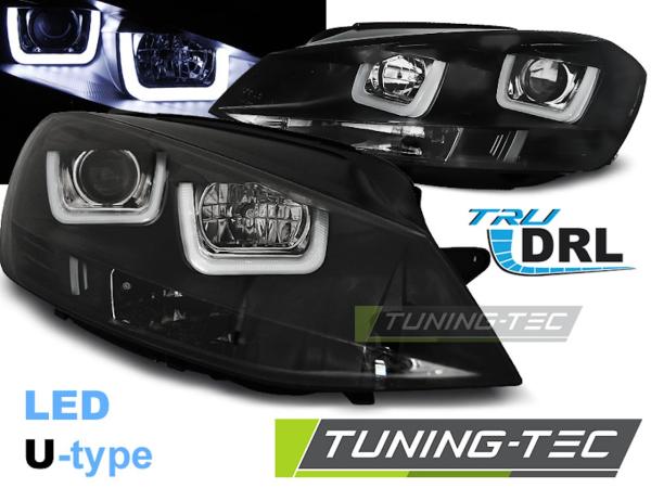 Scheinwerfer U-Tube LED Tagfahrlicht passend für VW Golf 7 Bj. 12-16 Schwarz