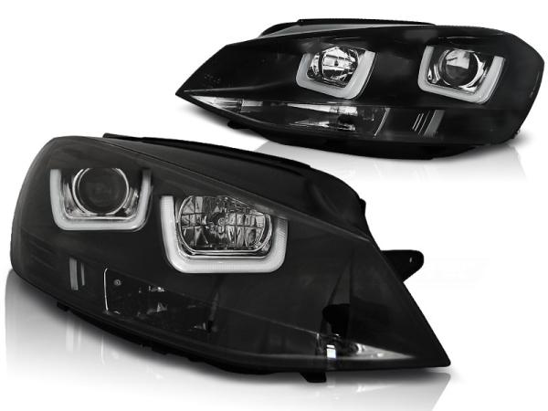 Scheinwerfer U-Tube LED Tagfahrlicht passend für VW Golf 7 Bj. 12-16 Schwarz