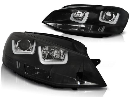 Scheinwerfer U-Tube LED Tagfahrlicht passend für VW Golf 7 Bj. 12-16 Schwarz