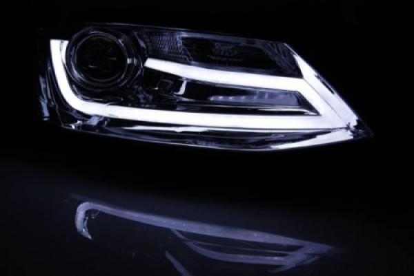 Scheinwerfer LED Tagfahrlicht Optik passend für VW Jetta 6 Bj. 11-18 Chrom LTI