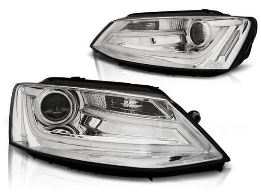 Scheinwerfer LED Tagfahrlicht Optik passend für VW Jetta 6 Bj. 11-18 Chrom LTI