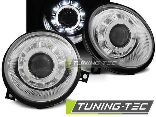 Scheinwerfer LED Angel Eyes passend für VW Lupo 6X Bj. 98-05 Chrom