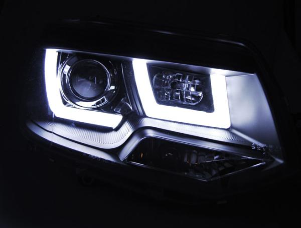 Scheinwerfer LED Lightbar Tagfahrlicht passend für VW T5 GP Facelift Bj. 09-15 Schwarz