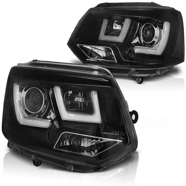 Scheinwerfer LED Lightbar Tagfahrlicht passend für VW T5 GP Facelift Bj. 09-15 Schwarz
