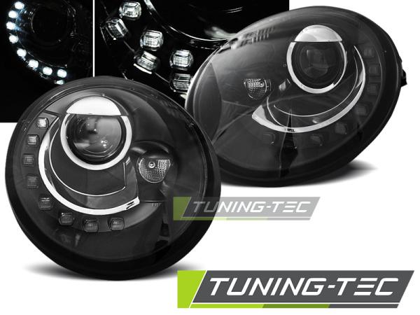 LED Tagfahrlicht Design Scheinwerfer passend für VW New Beetle 98-05 schwarz