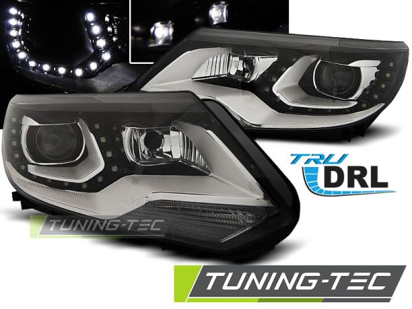 LED Tagfahrlicht Scheinwerfer passend für VW Tiguan Facelift 06/11-15 schwarz
