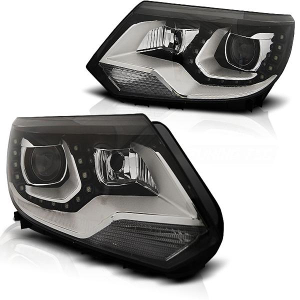 LED Tagfahrlicht Scheinwerfer passend für VW Tiguan Facelift 06/11-15 schwarz
