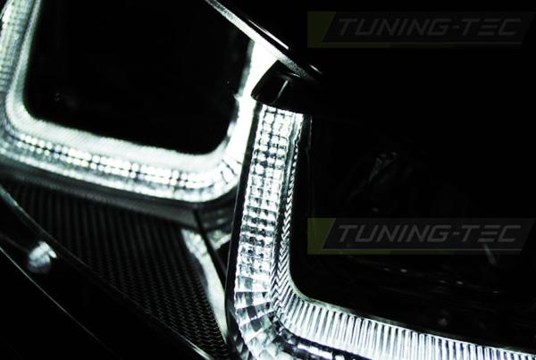 Scheinwerfer U-Tube LED Tagfahrlicht passend für VW Golf 7 Bj. 12-16 Schwarz Chrom