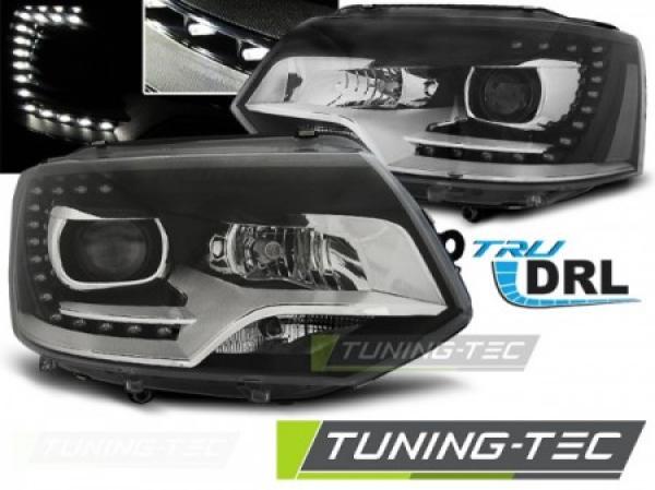 LED Tagfahrlicht Scheinwerfer passend für VW T5 GP (Facelift) 10-15 schwarz