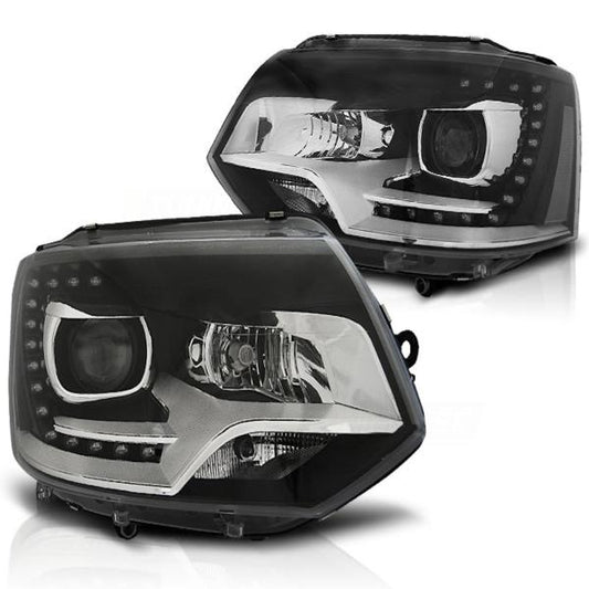 LED Tagfahrlicht Scheinwerfer passend für VW T5 GP (Facelift) 10-15 schwarz