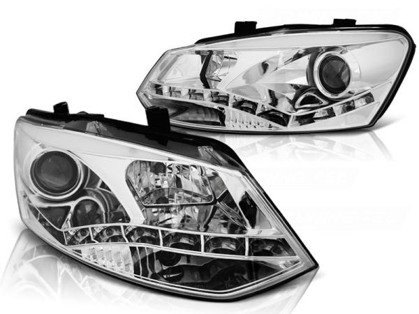 Scheinwerfer DRL LED Tagfahrlicht passend für VW Polo 6R 6C Bj. 09-17 Chrom
