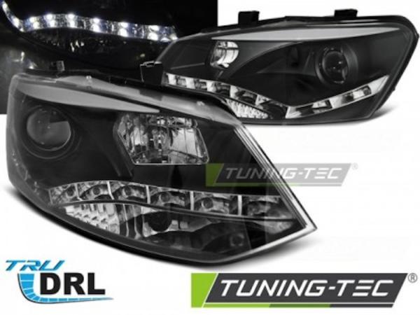 Scheinwerfer DRL LED Tagfahrlicht passend für VW Polo 6R 6C Bj. 09-17 Schwarz