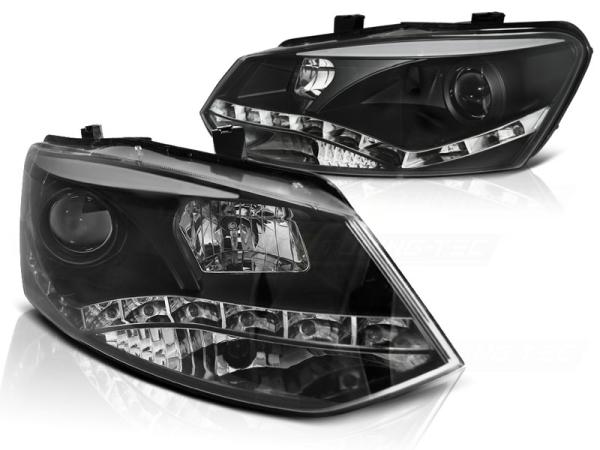 Scheinwerfer DRL LED Tagfahrlicht passend für VW Polo 6R 6C Bj. 09-17 Schwarz