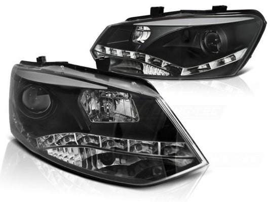 Scheinwerfer DRL LED Tagfahrlicht passend für VW Polo 6R 6C Bj. 09-17 Schwarz