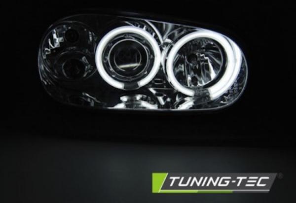 Scheinwerfer CCFL Angel Eyes passend für VW Golf 4 Bj. 97-03 Chrom mit Nebelscheinwerfer
