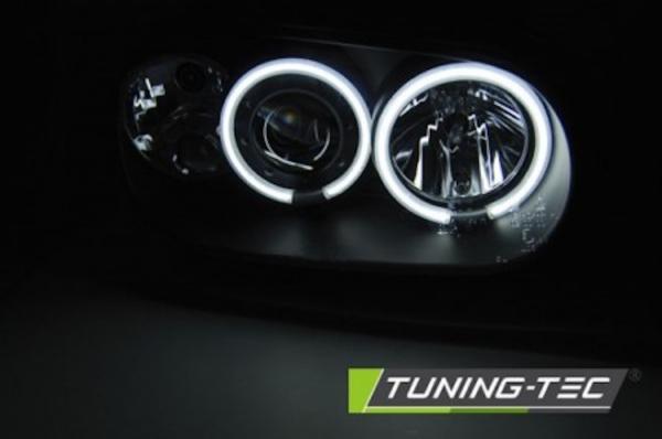 Scheinwerfer CCFL Angel Eyes passend für VW Golf 4  97-03 Schwarz mit Nebelscheinwerfer