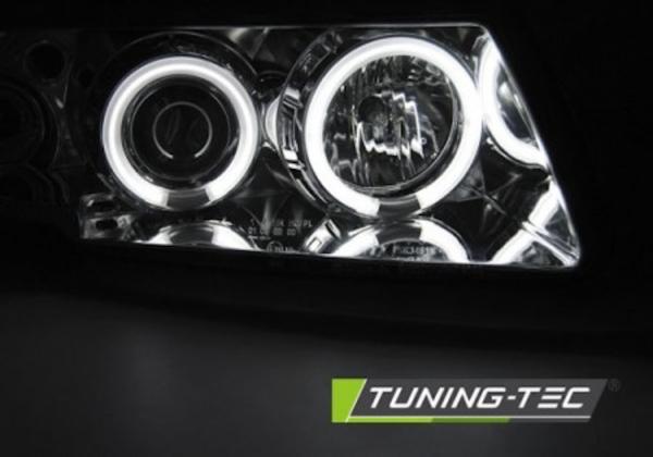 Scheinwerfer CCFL Angel Eyes passend für VW Passat 3B Bj. 96-00 Chrom