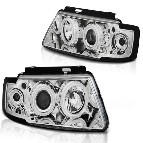 Scheinwerfer CCFL Angel Eyes passend für VW Passat 3B Bj. 96-00 Chrom