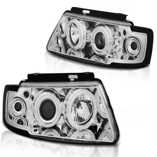 Scheinwerfer CCFL Angel Eyes passend für VW Passat 3B Bj. 96-00 Chrom