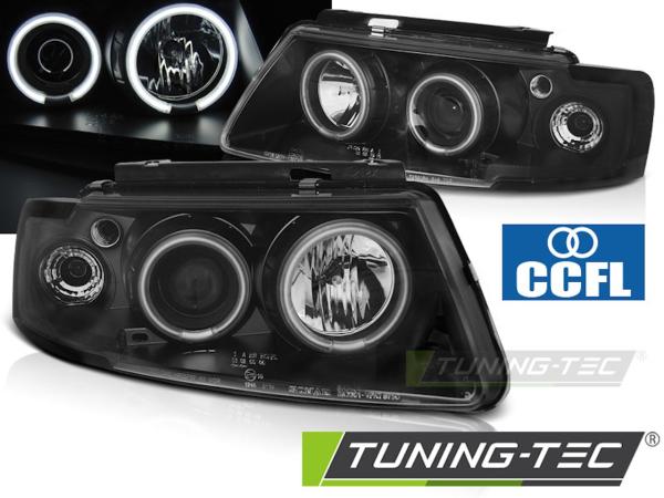 Scheinwerfer CCFL Angel Eyes passend für VW Passat 3B Bj. 96-00 Schwarz