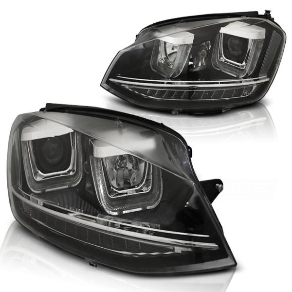 Scheinwerfer DRL LED Tagfahrlicht passend für VW Golf 7 12-16 Black Chrom LED Blinker