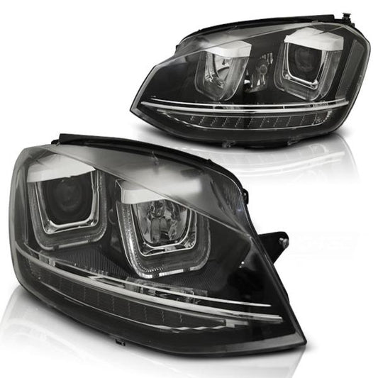 Scheinwerfer DRL LED Tagfahrlicht passend für VW Golf 7 12-16 Black Chrom LED Blinker