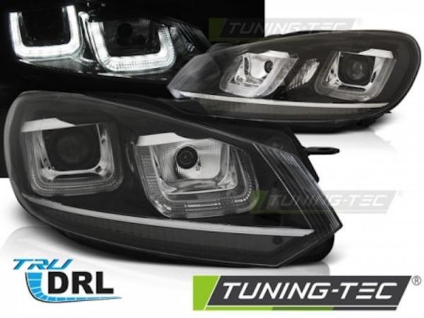 LED Tagfahrlicht Upgrade Scheinwerfer passend für VW Golf 6 08-12 schwarz / chrom