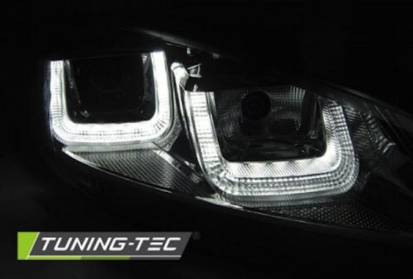 LED Tagfahrlicht Upgrade Scheinwerfer passend für VW Golf 6 08-12 schwarz / chrom