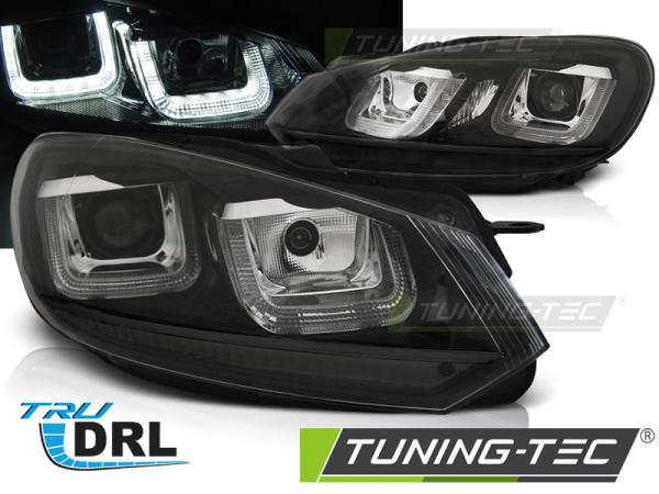 Scheinwerfer U-Tube LED Tagfahrlicht passend für VW Golf 6 Bj. 08-13 Schwarz Edition