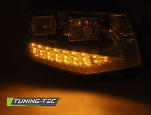 Scheinwerfer DRL LED Tagfahrlicht passend für VW T6 Bj. 15-19 Chrom mit LED Blinker LTI