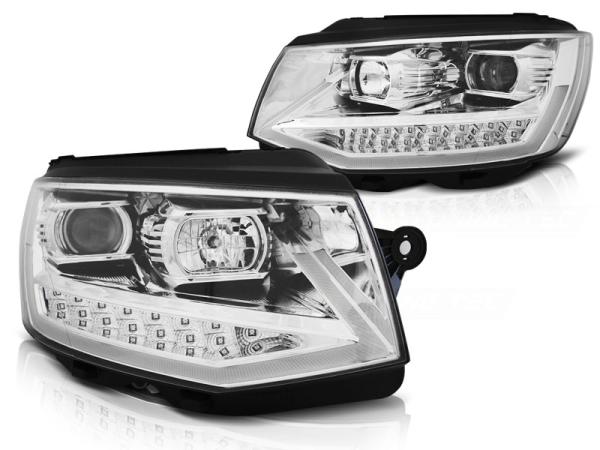 Scheinwerfer DRL LED Tagfahrlicht passend für VW T6 Bj. 15-19 Chrom mit LED Blinker LTI