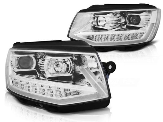 Scheinwerfer DRL LED Tagfahrlicht passend für VW T6 Bj. 15-19 Chrom mit LED Blinker LTI