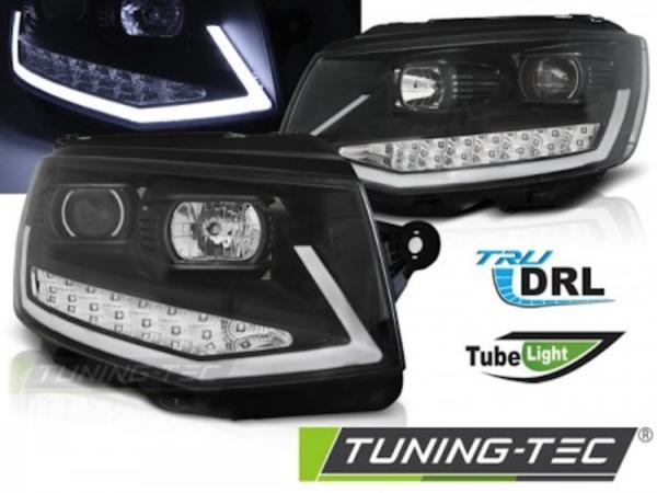 Scheinwerfer DRL LED Tagfahrlicht passend für VW T6 Bj. 15-19 Schwarz mit LED Blinker