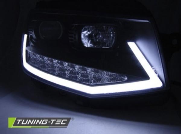 Scheinwerfer DRL LED Tagfahrlicht passend für VW T6 Bj. 15-19 Schwarz mit LED Blinker