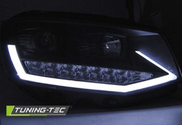 Scheinwerfer DRL LED Tagfahrlicht passend für VW T6 Bj. 15-19 Schwarz mit LED Blinker