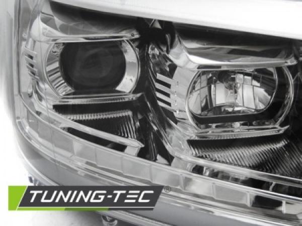 LED Tagfahrlicht Scheinwerfer passend für VW T5 GP 10-15 chrom mit dyn LED Blinker
