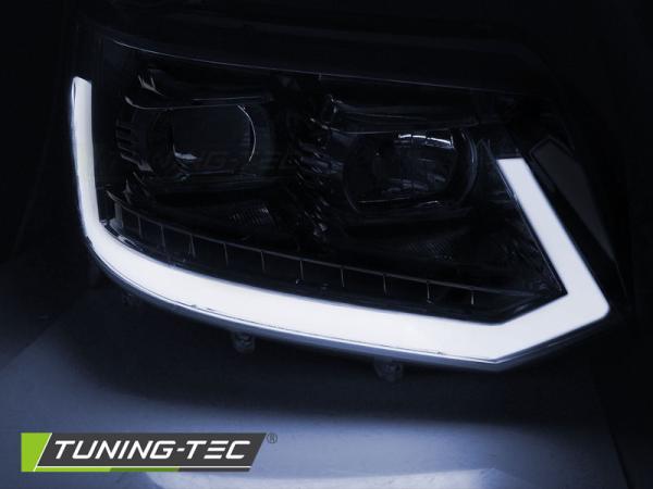 LED Tagfahrlicht Scheinwerfer passend für VW T5 GP 10-15 schwarz mit dyn LED Blinker