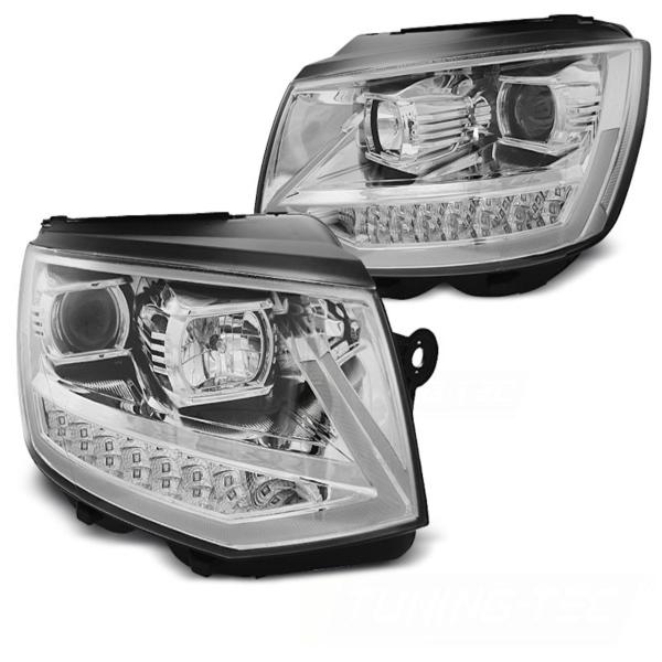 Scheinwerfer DRL LED Tagfahrlicht passend für VW T6 Bj. 15-19 Chrom mit dynamischen LED Blinker