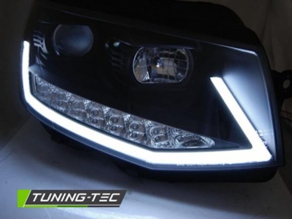 Scheinwerfer DRL LED Tagfahrlicht passend für VW T6 15-19 Schwarz mit dynamischen LED Blinker