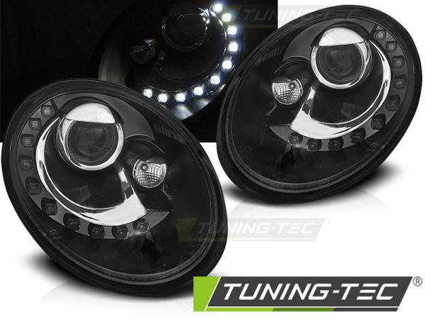 Scheinwerfer LED Tagfahrlicht Optik passend für VW New Beetle 9C Facelift 05-10 Schwarz