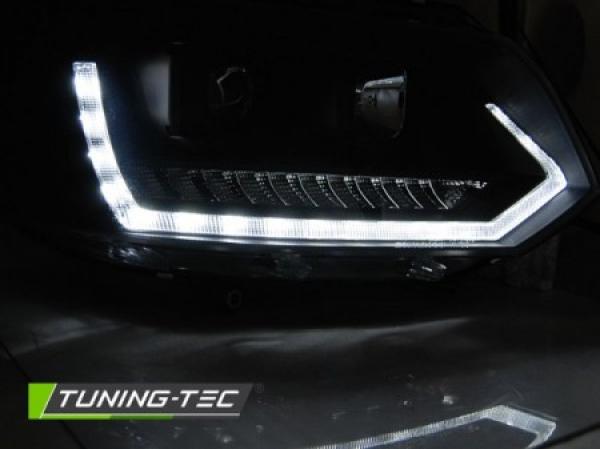 Tagfahrlicht Scheinwerfer passend für VW T5 GP (Facelift) 10-15 schwarz dyn LED Blinker