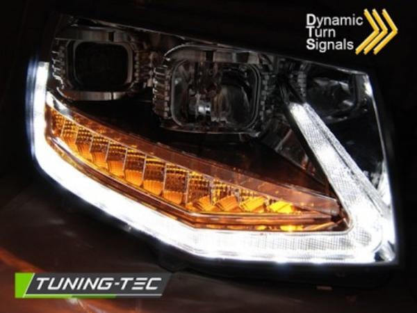 Scheinwerfer DRL LED Tagfahrlicht passend für VW T6 Bj. 15-19 Chrom mit dynamische Blinker