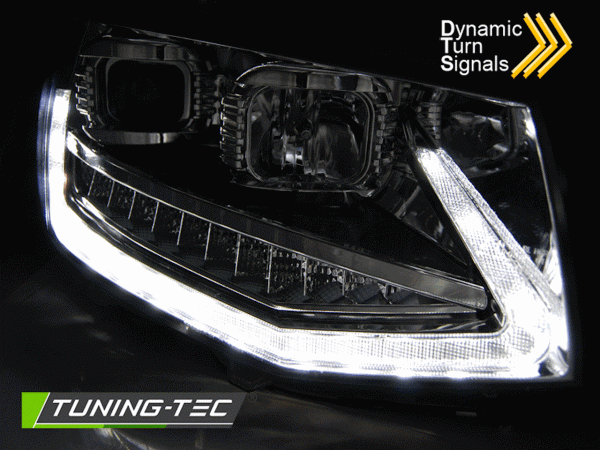 Scheinwerfer DRL LED Tagfahrlicht passend für VW T6 Bj. 15-19 Chrom mit dynamische Blinker