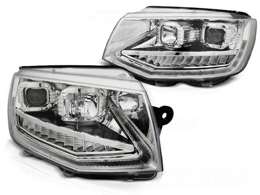 Scheinwerfer DRL LED Tagfahrlicht passend für VW T6 Bj. 15-19 Chrom mit dynamische Blinker