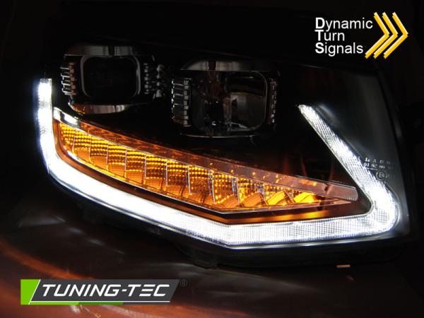 Scheinwerfer LED Tagfahrlicht passend für VW T6 Bj. 15-19 dynamischer Blinker Schwarz