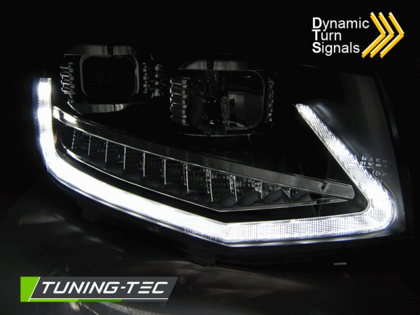 Scheinwerfer LED Tagfahrlicht passend für VW T6 Bj. 15-19 dynamischer Blinker Schwarz