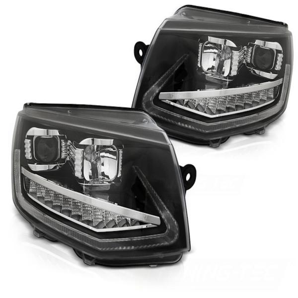 Scheinwerfer LED Tagfahrlicht passend für VW T6 Bj. 15-19 dynamischer Blinker Schwarz