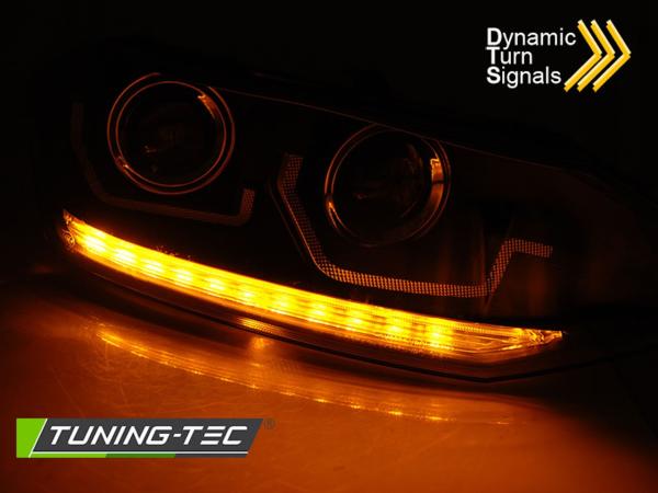 Scheinwerfer passend für VW Polo VI 2G Bj. 2017- Schwarz mit dynamischem Blinker